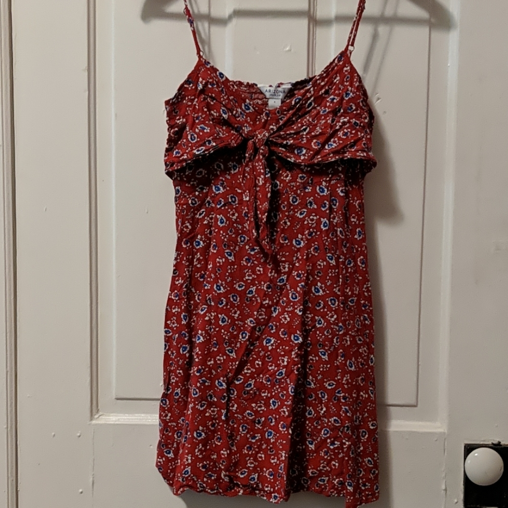 Red floral dress